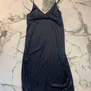 Midnight Blue Crushed Velvet Slip Dress